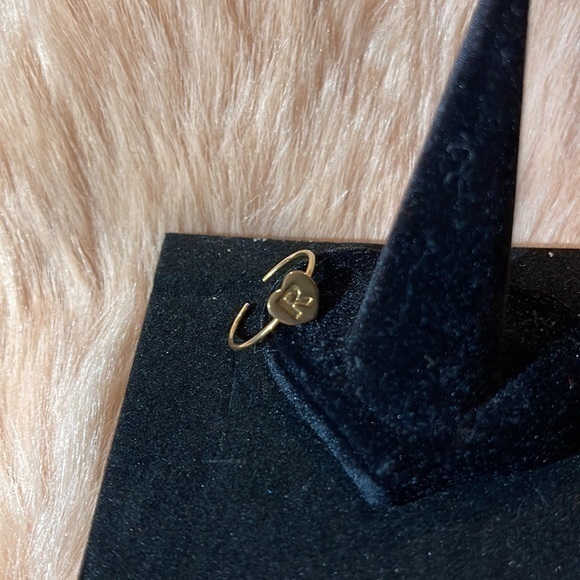 ๐ ๐ Rโ ๐ Personalized-Initial Heart Ring Stainless Steel Gold Tone ADJUSTABLE - Picture 6 of 6